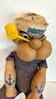 Vintage Popeye The Sailor Man Plush Doll Rubber Face 17  Tall Made In Brazil