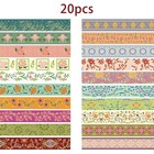 Washi Tape Set 20 Rolls Gold Foil Floral Decorative Tape Vintage Aesthetic Maski
