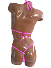 New Exotic Dancer Thong Bikini 2 Piece Set Neon Snake Print  A b Cup