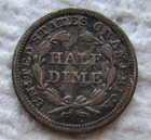 1853 No Arrows Seated Liberty Silver Half Dime Rare Key Date Xf Au  Cleaned