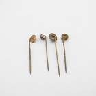 Antique Set Of 4 Brass And Turquoise Stickpins  Stick Pins