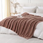 Chocolate Throw Blanket Striped Fleece Room Decor Soft Cozy 50x60 In