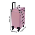 Rolling Makeup Train Case Cosmetic Professional Trolley Rings Storage Organizer