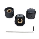 3pcs Ebony Electric Guitar Control Knobs  6mm Brass Hole  Volume Tone Replacemen