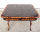 Vintage Maitland Smith Faux Tortoise Shell Writing Desk Neoclassical Tessellated
