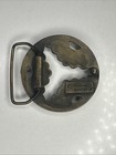 Vintage Round Brass Openwork Belt Buckle Indiana Metal Craft B2