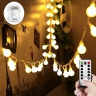 Globe String Lights Battery Operated     33ft 100 Led Globe Warm White-33ft