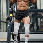 Bamboo Knee Sleeve  Elastic Compression Knee Brace Breathable Knee Pads Gray