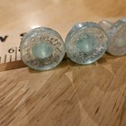 Vintage Flat Bottle Clear Glass Bottle Stopper Lot Of 6 Antique Old Aqua