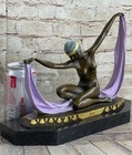Signed Mirval Beginner Pose Dancer Bronze Sculpture Art Deco Figurine Figure Art