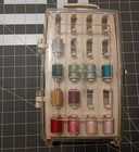 Vintage Avant Sewing Caddy Storage Thread Spool Box Plastic   Wooden Lily Spools