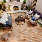 10pcs 12  x12   Acacia Wood Deck Tiles Stripe Pattern Interlocking Patio Pavers 