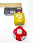 Nintendo Super Mario Bros Tin Box Containers 1 Up Red Mushroom Coin   Block Nes