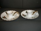 Pair Vintage Lefton China Taper Candle Holders Holly
