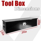 Black 39 x13 x10  Aluminum Truck Bed Tool Box Diamond Plate Trailer Toolbox