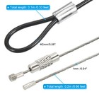 0 3ft 2mm Dia Safety Cable Lock With Double Loop Screwed Wire Cable Black 8pcs