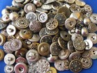 Antique vintage Lot Of 145 Gold   Silver Buttons - Jeweled  Twinkle  Mirror Back