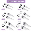 Big Ear Gauges Kit 24 Pieces Acrylic Tapers And Plugs Double O-rings Stretchi   