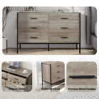 Wood Dresser With 6 Drawers  Wooden Storage Closet  Solid Clothes Cabinet