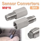 2pcs O2 Oxygen Sensor Curve Notched Nut Bung Plugs M18 X 1 5 304 Stainless Steel
