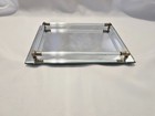 Vtg  Perfume Makeup Vanity Mirror Tray W Glass Rod Rails  11  X 8    Art Deco