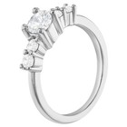 Rhodium Plated Clear Cz Small Solitaire Rings For Toddlers Or Girls