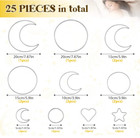 22 Pieces Dream Catcher Rings Metal Macrame Hoops Round Star Moon Heart Shape   
