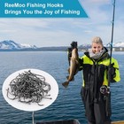 500pcs Carbon Steel Fishing Hooks With Portable Box - 10 Sizes Included