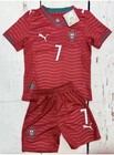 Portugal Ronaldo  7 Youth Jersey And Short Set Kids Soccer Kits
