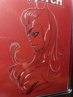 Scarlet Witch  1 Red Sketch Virgin Signed And Original Art By Ale Garza With Coa