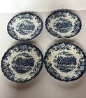 Vintage Johnson Brothers Coaching Scenes 4 Pc Set Cup saucers Made England