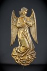 Pair Angel Sculptures   Two Antique 1800s Gilded Bronze Archangel Statues   11 _