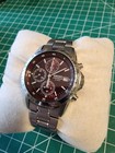 Seiko Spirit Red Dial Chronograph Stainless Steel Men s Watch Sbtq045
