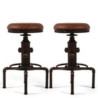 Antique Vintage Industrial Bar Stool Pu Leather Water Pipe Fire Hydrant Design
