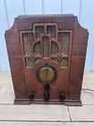 Vtg Antique Crosley 6112 Tube Radio Art Deco Tombstone Monster Wood Prop Wooden