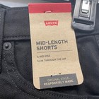 Levi s Nwt Womens 27 Black Cotton Zip Fly Mid Length Scuffed Casual Denim Shorts