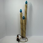 Vintage Mcm Gold Tinsel Mesh 3-tier Electric Candelabra Christmas Centerpiece