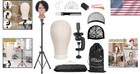 Wig Mannequin Stand With Head Canvas Adjustable Clamp Cosmetology Display