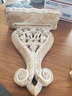 12  Carved White Washed Wooden Wall Sconce Shelf 15  Tall Floral Design