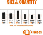 100pcs Rubber Vacuum Cap Assortment Kit  Automotive Hose End Caps  6 Sizes