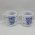 Vintage Milk Glass Bicentennial Coffee Mug Cup Usa 1776 1976 Glasbake Lot Of 2