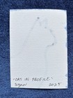 Original Ink Cat  Drawing On Watercolor     Gothic Aceo Art     Miniature