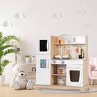 Wooden Kids Pretend Kitchen Playset Cooking Play Toy With Utensils And Sound