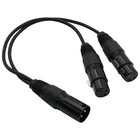 3-pin Xlr Male Plug To Dual 2 Female Jack Y Splitter Mic Dj Cable Adaptor 16 Awg