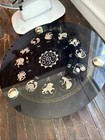 Rare Vtg Masonic Black Glass Zodiac Side Coffee Table 1971 1970s 16 25  Diameter