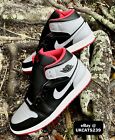 Nike Air Jordan 1 Mid Shoes Black Cement Gray Fire Red Dq8426-006 Mens Sizes New