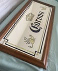 Vtg Beautiful Large Corona  Bar Beer Glass Mirror Sign 33  X 15  Oak Frame
