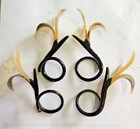 Set Of 4 Antique French Indochina Buffalo Horn Orchid Napkin Rings 4    Art Deco
