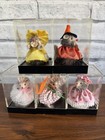 Set Of 5 Vintage  original Fur  Dressed Mice Dollhouse Made In West Germany  New