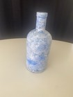 Hand-painted Blue Glass Bottles     Decorative Vases Or Upcycled Art  Set Of 2